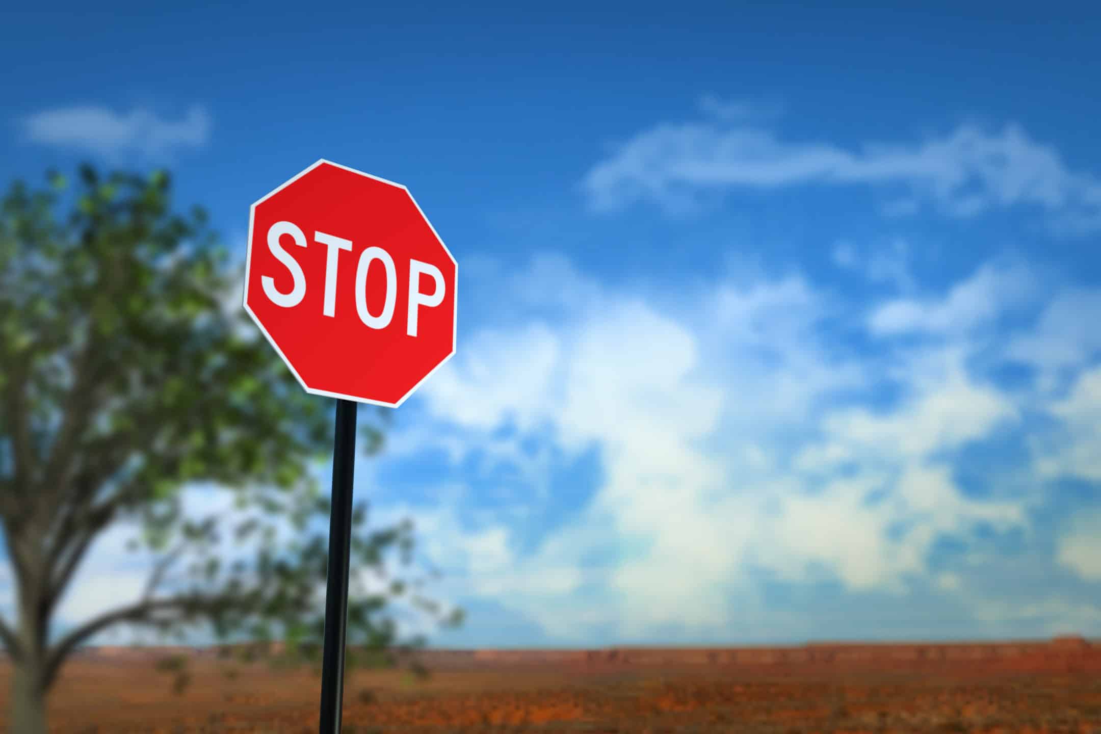 Stop Sign with clear blue sky