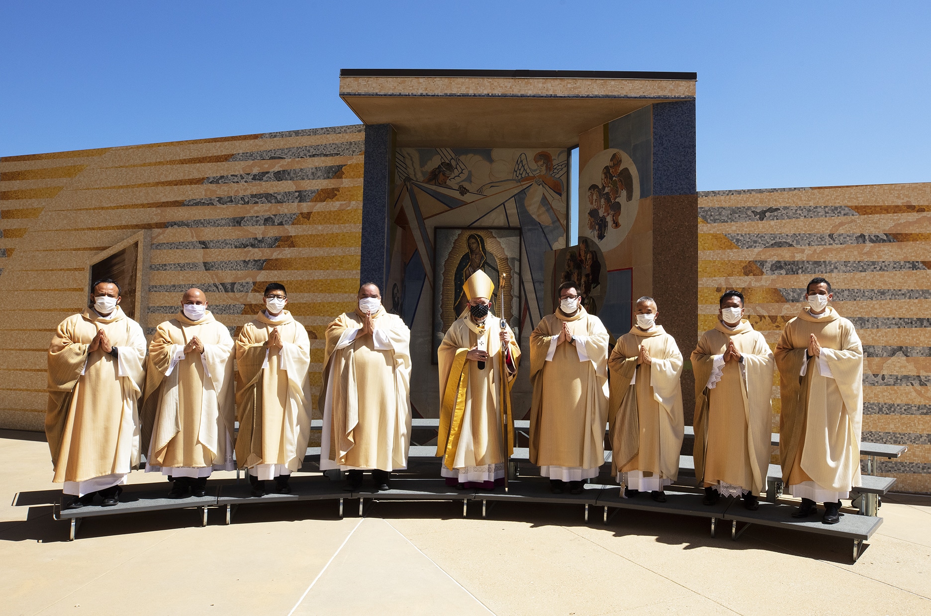 Group picture of the newly ordained priests on August 8