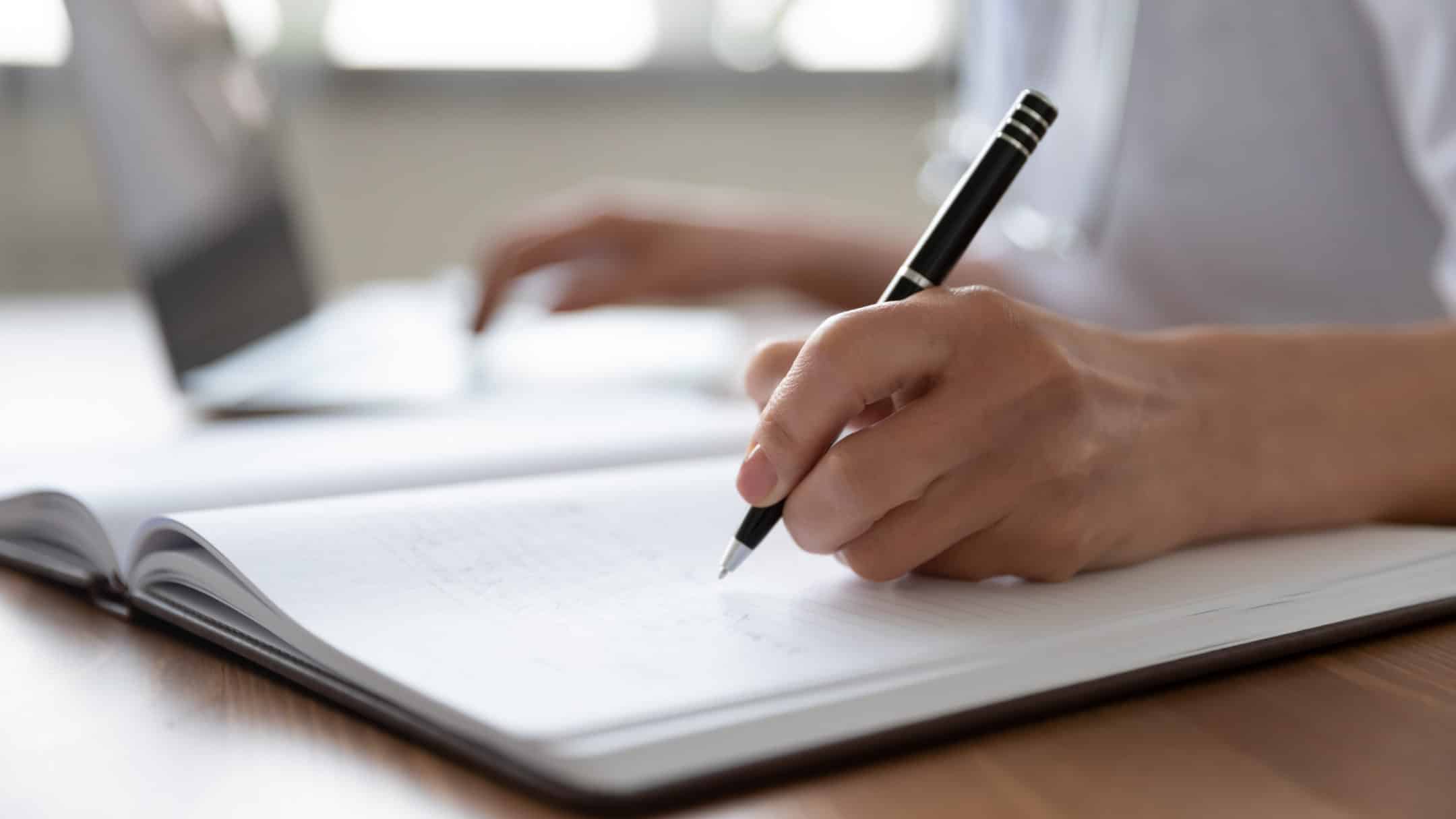 Professional Female woman taking notes