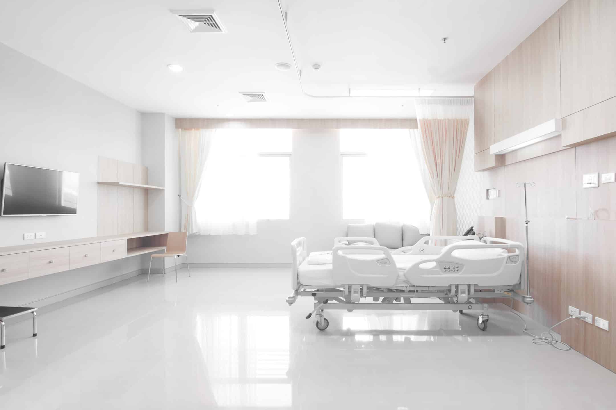 empty hospital room with medical equipment