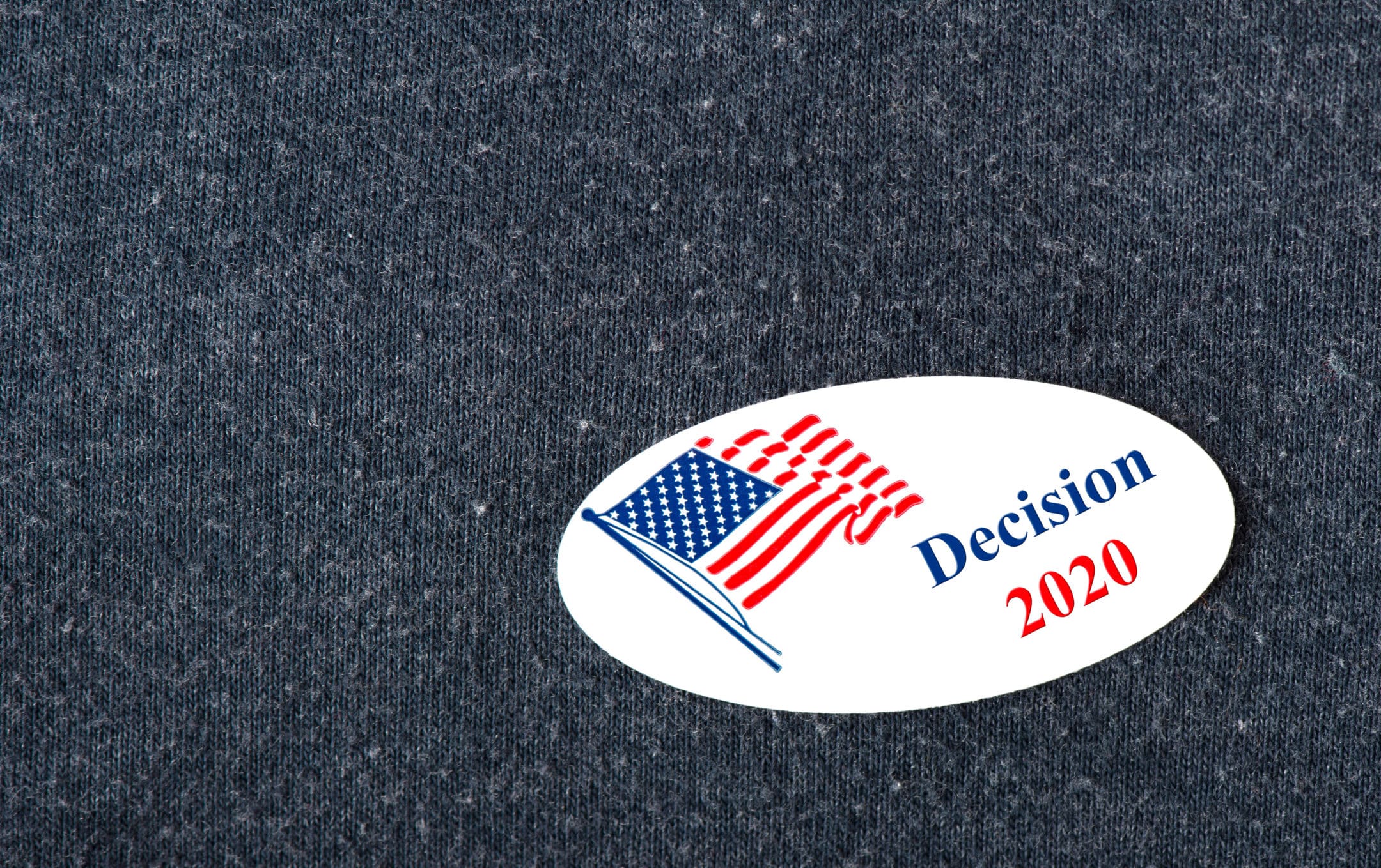voting sticker with American flag