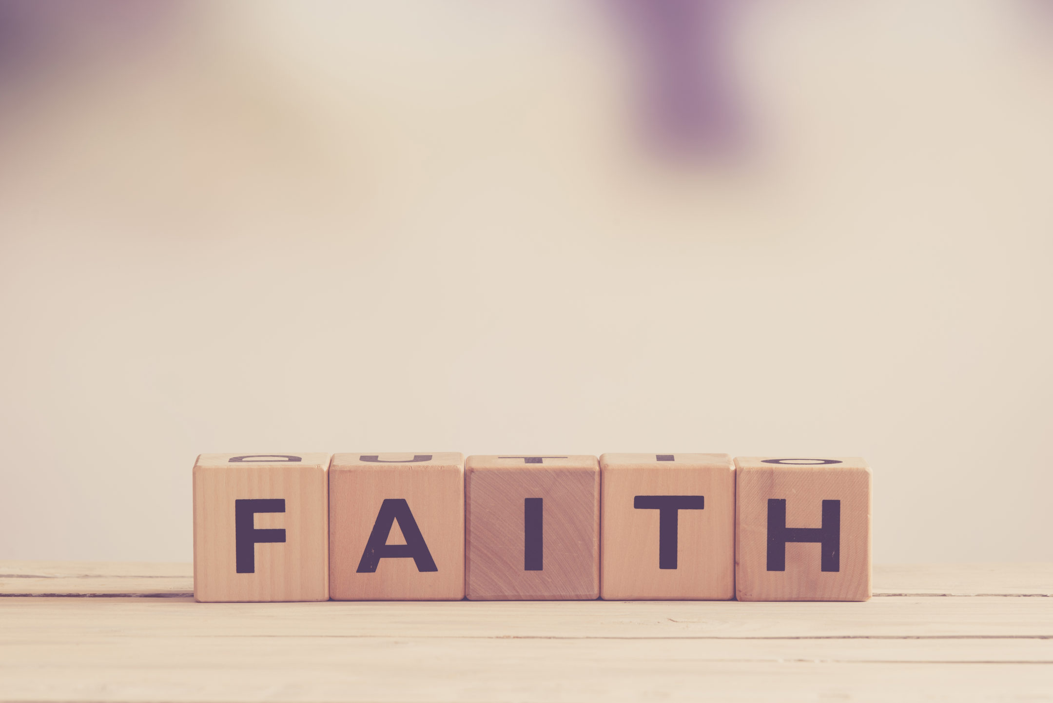 Faith spelled in Blocks
