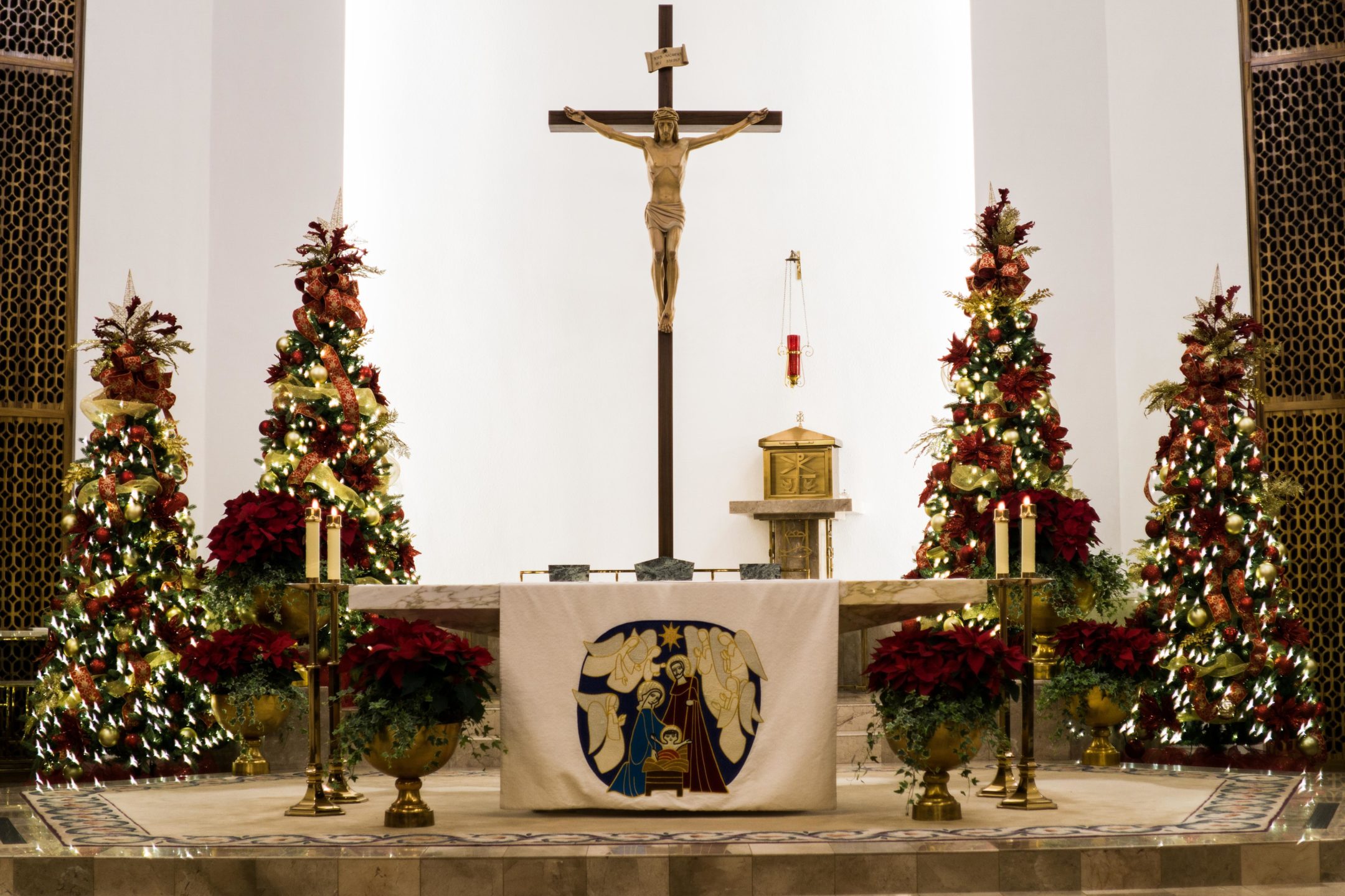 altar view of a christmas Midnight Mass