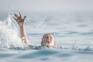 Woman drowning