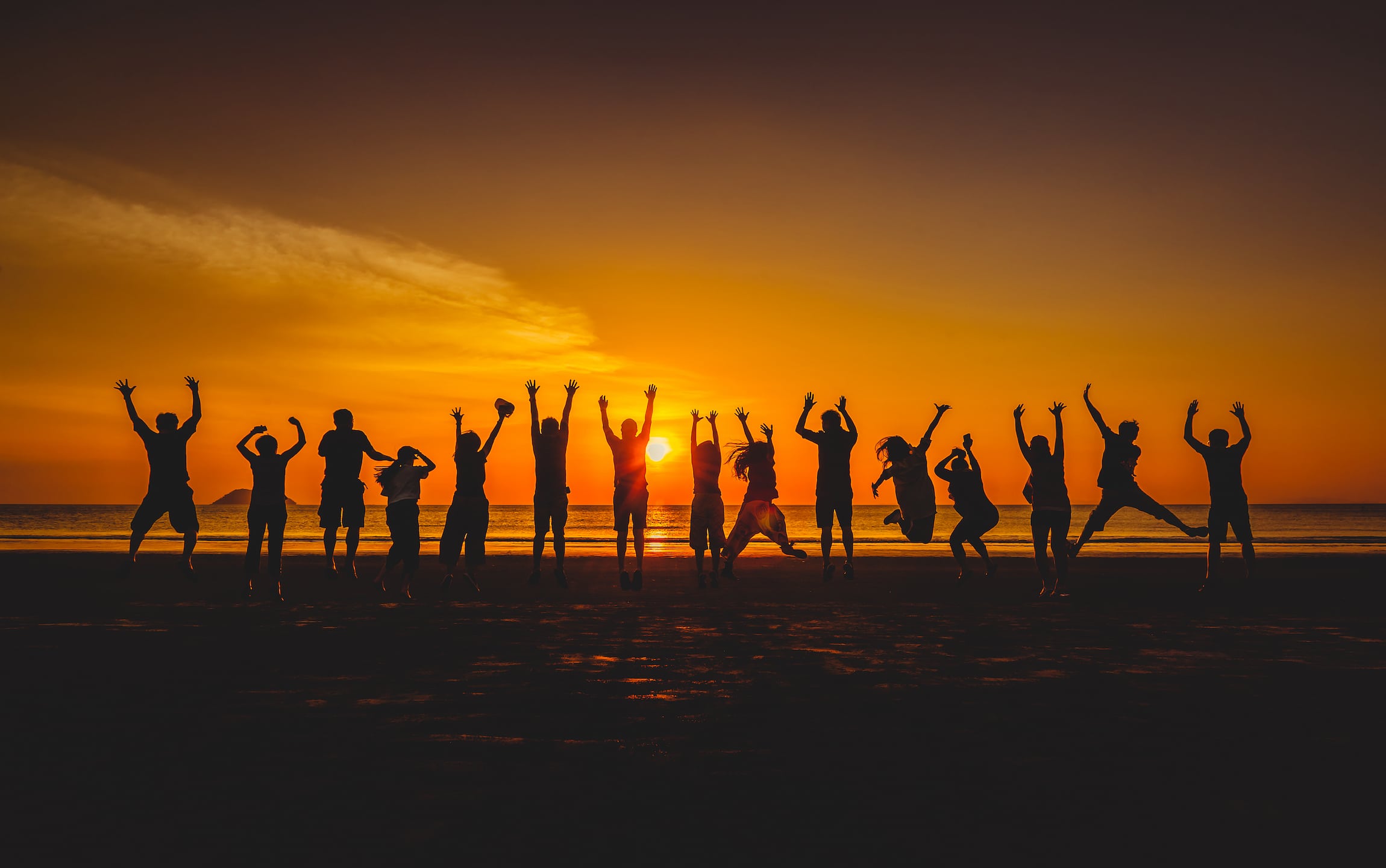 silhouette group of people